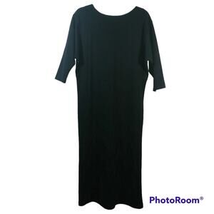 Vintage Chinchilla By Shuet Young Black Wool Dress Size M